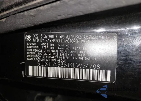 2003 BMW X5 3.0I from USA, damaged, VIN 5UXFA53513LW24788